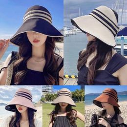 Berets Foldable Fisherman Hat Portable Wide Brim Breathable Beach Cap Anti UV Adjustable Sun Outdoor Sports