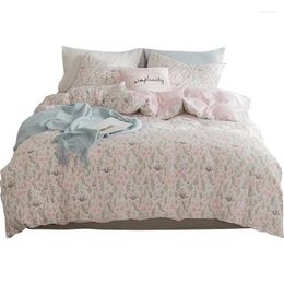 Bedding Sets Floral Bed Four-Piece Set All Cotton Pure Princess Style Sheet Duvet Cover Single Student Dormitory