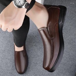 Casual Shoes Men Comfortable Wedding Dress High Quality Mens Slip On Genuine Leather Loafers All-match Footwear