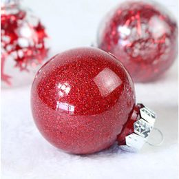 Decorative Flowers 24pcs Christmas Ball Home Party 6cm Tree Decorations Supply Plastic Year Gift