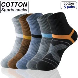 Men's Socks 5 Pairs Of Sports Cotton Sweat Wicking And Breathable Suitable For BASKETBALL Training Outdoor Running