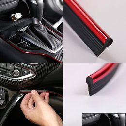 Interior Decorations Car Accessories 5M Bright Trim Strip Decoration Line Girl Pendant Dashboard Ornaments Door Panel Gap Drop Deliver Otbhc