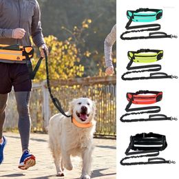 Dog Collars Hand Free Leash Dogs Traction Rope With Waist Bag Pull Running Retractable Elastic Belt Outdoor Training Pet Supplies