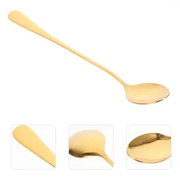 Coffee Scoops 6 Pcs Spoon Ice Spoons Holder Tea Stirring For Stainless Steel Pudding Long Handle Dessert