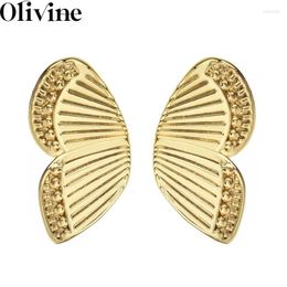 Stud Earrings Unique Lttle Butterfly Wing Studs Double Piercing Vintage 925 Sterling Silver PVD 18K Gold Plated Jewelry