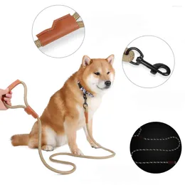 Dog Collars Leash Slip Rope Pet Round Lead Reflective Leashes Ropes Training Walking Traction For Medium Large Dogs