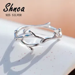 Cluster Rings 2024 Simple Fashion 925 Sterling Silver Tree Branch Geometric Adjustable For Women Girl XR218