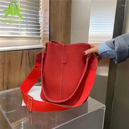 Shoulder Bags Luxury Design Ladies Bucket PU Leather Single Large Capacity Solid Colour Messenger Bag Female Handbags