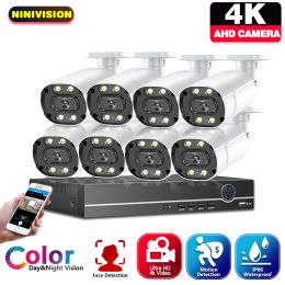 System Face CCTV 8MP AHD DVR Home Camera Security System Kit 8CH Outdoor Full Color Night Vision Bullet Camera Video Surveillance Set