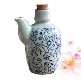 Storage Bottles Ceramic Soy Sauce Bottle Oil Porcelain Vinegar Dispenser Dispensing Seasoning Condiment Container For