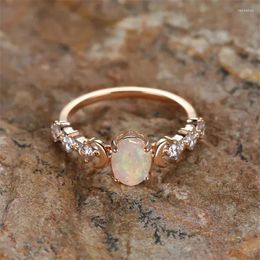 Wedding Rings CAOSHI Graceful Lady Finger Ring With Oval Imitation Opal Delicate Accessories For Engagement Ceremony Party Statement Jewellery