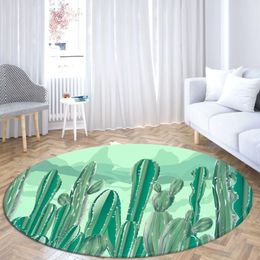Carpets Round Carpet Large Floor Mat Printed Cactus Winter Home Living Room Bedroom Bathroom Decoration Forest