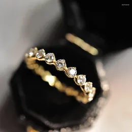 Cluster Rings Spring Qiaoer 925 Sterling Silver Sparkling Diamond Wedding Inlaid Zircon Slim For Women Fine Jewery Gifts