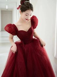 Party Dresses Wine Long Sweat Lady Girl Women Princess Bridesmaid Banquet Dress Gown Performance