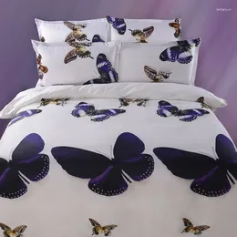 Bedding Sets Wholesale European And American Style Bed Clothes High-grade Sheet Pillowcase & Duvet Cover 3d Set Butterfly W95