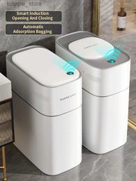 Waste Bins Joybos Smart Sensor Trash Can Intelligent Induction Bathroom Home Electronic Trash Can Automatic Bagging Induction Trash Can 14L L46