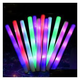 Other Event & Party Supplies Led Glow Sticks Bk Colorf Rgb Foam Stick Cheer Tube Dark Light For Xmas Birthday Wedding Drop Delivery Ho Dhjjl