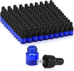 Storage Bottles Cobalt Blue Glass Dropper For Essential Oils 1ml 100pcs Sample Bottle Empty Tube Vials Container