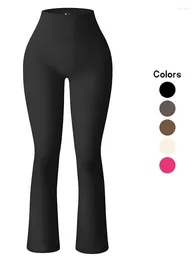 Women's Pants Summer Stretch Solid High Waist Casual Sexy Slim Boot Cut Knitting Leggings Femme