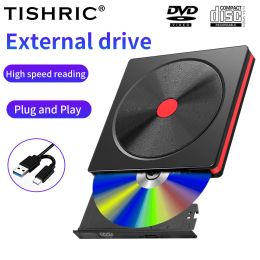 Drives TISHRIC Portable USB 3.0 External DVD RW CD Writer Drive Reader Player Optical Drives For Macbook Laptop Desktop PC