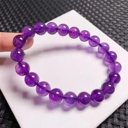 Link Bracelets 9MM Natural Amethyst Bracelet Crystal Reiki Healing Stone Fashion Jewellery Gifting Gift For Women 1pcs