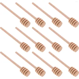 Spoons 12 Pcs Honey Sticks Wooden Stirrers Jam Reusable Dipper Mixing Rods Stirring Kitchen