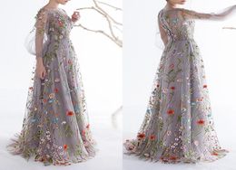 Dobelove Women039s Long Sleeves Prom Dresses 2019 Trendy Floral Embroidery Aline Evening Dresses Formal Party Gowns Pageant Dr2729583