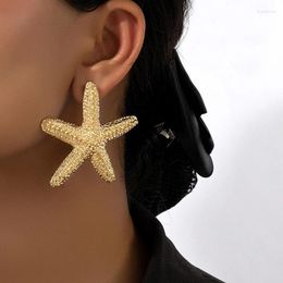 Stud Earrings Fashion Jewelry Cool Style Personality Metal Geometric Big Sea Star For Women Female Party Gift Accessories