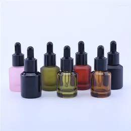 Storage Bottles 500cs/lot 15ml Colour Refillable Cosmetic Container Glass Essential Oil Dopper Bottle Essence Drop Vials