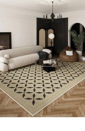 Carpets GBB0373 French Retro Carpet Living Room Sofa Coffee Table Bedroom Green Chequered Master Underfloor Mat