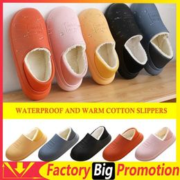 Slippers Waterproof Winter Plush Eva Women Home Warm Shoes Indoor Out Leather Cotton Unisex Men Platform