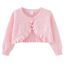 Jackets 1-6 Years Old Little Girl Pink Cardigan Coat Indoor Toddler Navy Blue Sweater Jacket 1 2 3 4 5 6 Baby Clothes 241206