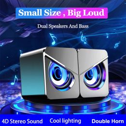 Speakers Mini Computer Speaker PC Speakers for Desktop Computer Laptop Speaker with 4D Stereo Sound Loud Volume Enhanced Bass.