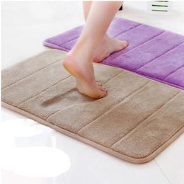 Carpets 1PC 40x60cm Home Bath Mat Non-slip Bathroom Carpet Soft Coral Fleece Rug Kitchen Toilet Floor Decor Mats For