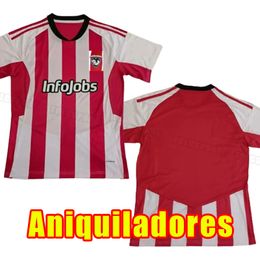 2024 Aniquiladores Mens Soccer Jerseys Home Red White Football Shirts Short Sleeve Aldult Uniform J. ESPINOSA 2025