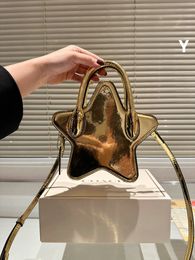 Designer's new women's bag, fashionable and shiny star bag, a must-have patent leather bright color shoulder handbag for shopping