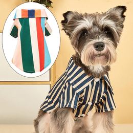 Dog Apparel Cooling Summer Pet Clothes Vertical Stripe Shirts For Small Dogs Cats Schnauzer Chihuahua Puppy Clothing Ropa Para Perros