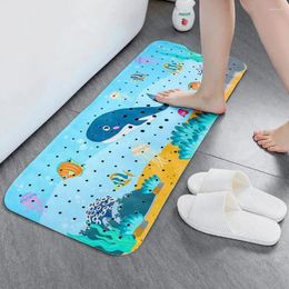 Carpets Safe Pvc Children Bathtub Mat Anti-slip Toddler Bath Fun Cartoon Printed For Drainage