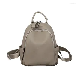 School Bags Nesitu High Quality Fashion Black Brown White Khaki Top Grain Genuine Leather Women's Backpack Female Girl Lady Travel Bag M7001