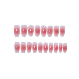 False Nails 24pcs Medium Length Blush Artificial Ultra-flexible Reusable Long Lasting Fake For Women And Girl Nail Salon