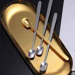 Spoons 1PCS Stainless Steel Long Handle Ice Spoon Tableware For Coffee &Tea Cream Dessert Stirring Scoop