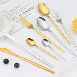 Dinnerware Sets Easy To Clean Cutlery Set Elegant Stainless Steel For Home Parties Weddings Heat Resistant Utensils Kitchen