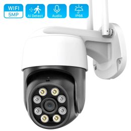 Cameras 5MP Cloud WIFI Camera Ai Human Detection Auto Tracking CCTV Video Surveillance Camera Outdoor 1080P Twoway Audio PTZ IP Camera