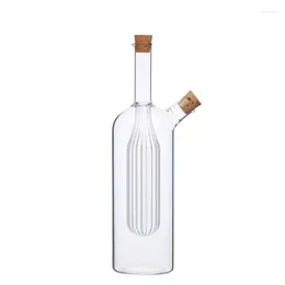 Storage Bottles Creative Double-Layer Oiler High Large Restaurant Home Kitchen Sauce Bottle Vinegar Heat-Resistant Glass Seasoning