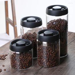 Storage Bottles Food Grade Glass Bottle Jar Integrated Vacuum Pump Lid Draw Sealed Coffee Bean Saving