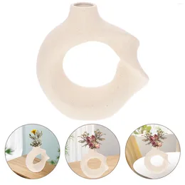 Vases Modern White Ceramic Vase Flower Pot Decorative Tabletop Aesthetic Room Decoration