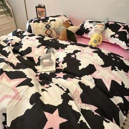 Bedding Sets Baby Boys Set Bear Embroidered Cot Crib Cotton Korean Duvet Cover Sheet Pillowcase