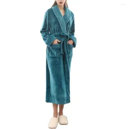 Home Clothing Women Flannel Bathrobe Winter Warm Casual Robe Sleepwear Long Sleeve Plush Shawl Male Bath Lounge Nightgown Clothes