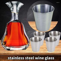 Mugs Stainless Steel Anti-fall Silver 70ml Wine Glass Gift Water Cup Kitchen Home Outing Supplies