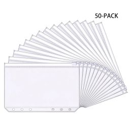 Folder 50pcs Binder Pockets 6 Holes Budget Cash Envelopes for Budgeting 6 Ring Binder A5 A6 A7